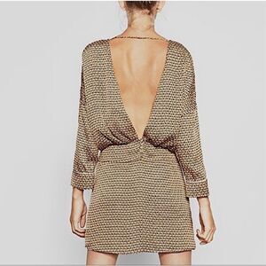 ZARA Printed Dress Low Back Party Night Out Size L • TIKTOK • BLOGGER FAVORITE •